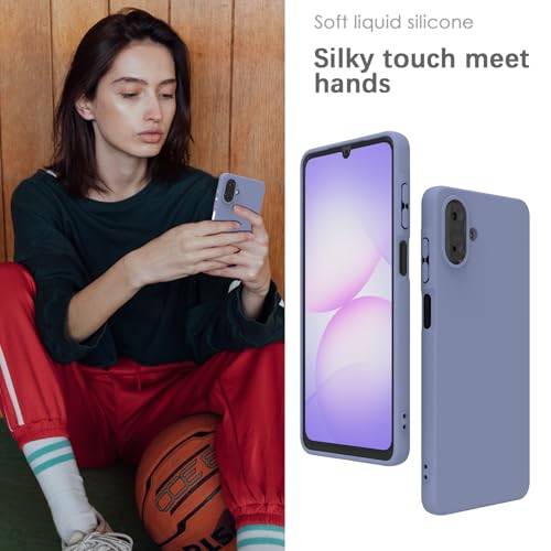 Image of YATWIN Silicone Case for Samsung Galaxy A07 4G, Soft-Touch, Shockproof, DustProof, Antiskid Phone Cover for Samsung Galaxy A07 4G - Lavender Grey