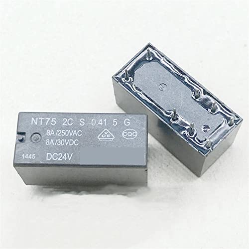 Relais NT75 2C S 0.41 5 12V 24VDC en lot de 10 pièces à 8 broches pour circuit