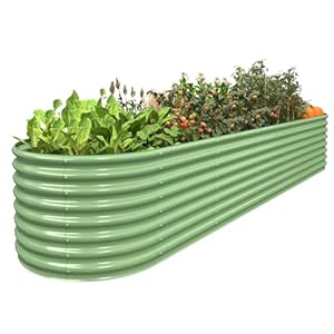 FRIZIONE 11FT(L)×3FT(W)×2FT(H) Raised Garden Bed Outdoor, Raised Garden Beds for Flower, Raised Planter Box Outdoor for Herb, Vegetable-Light Green