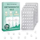 120 Wax for Braces, Orthodontic Wax for Dental Wax Dots Easy Molding Long-Lasting Hold, Food-Grade Dental Wax Individually Sealed Packets, Portable and Easy to Tear
