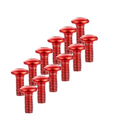 マウンテンバイク カラフル ディスク ネジ 合金鋼 ブレーキパッド用 T25 M5*10(Red)