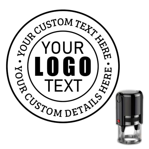 Custom Logo Stamp Self lnking Personalized Log Stamp 9 Colors 4 Sizes/Signing Name Rubber Stamps for Business Return Address Stamp