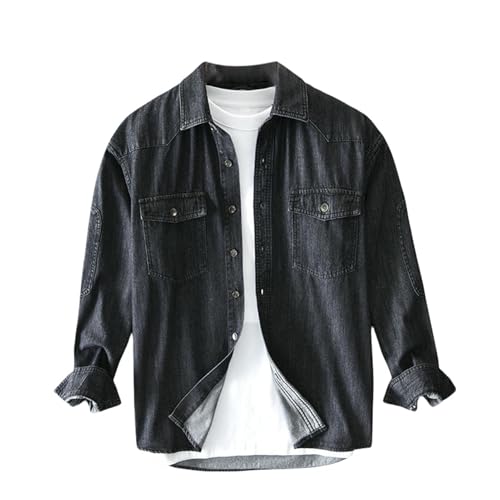 Chemise en jean décontractée homme style japonais coupe ample mode urbaine