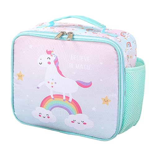 KEAIDUO Lunchtasche für Mädchen – Isolierte Lunchtasche für Kinder, tragbare Kinder-Lunchbox, Kühltasche für die Schule, mit Flaschenhalter und wasserabweisendem Futter, glitzerndes rosa Einhorn KEAIDUO Lunchtasche für Mädchen – Isolierte Lunchtasche für Kinder, tragbare Kinder-Lunchbox, Kühltasche für die Schule, mit Flaschenhalter und wasserabweisendem Futter, glitzerndes rosa Einhorn