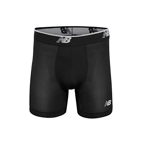 New Balance NB3015-3-959NL Men'S Mesh 5 Inch No Fly Boxer Brief, Athletic Compression Underwear (3-Pack) Black thumb #1