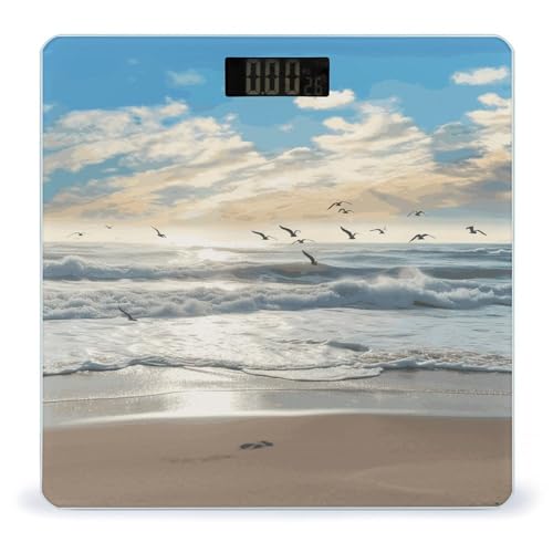 Báscula digital de baño con pantalla LED y vidrio templado miniatura 1