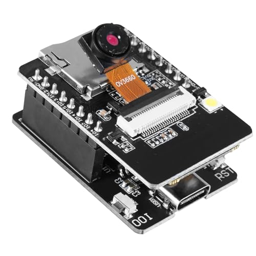 APKLVSR für ESP32 CAM-Modul für ESP32 USB-C ESP32-CAM-Entwicklungsplatine für ESP32-CAM-MB 8M mit DC 5 V Dual-Core OV3660 Kamera TF-Karten-Modul Kompatibel mit Arduino
