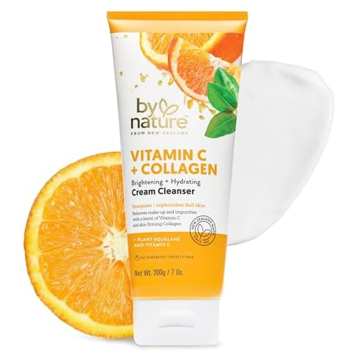 By Nature Face Cleanser - Brightening and Hydrating Cleanser Cream with Collagen + Vitamin C - Energize and Replenish Dull Skin + Remove Makeup and Surface Impurities - Gentle Face Cleanser for Women