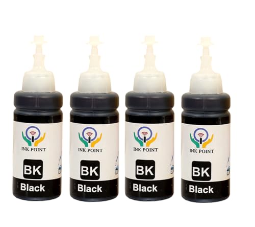 Image of 664 T664 Refill Ink for Epson L130 L360 L380 L361 L565 L210 L220 L310 L350 L355 L365 L385 L405 L455 L485 Printers 100 gm x 4 Bottle (Black)
