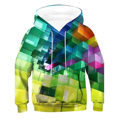 Boy's Fleece Sweatshirts 2 To12 Year Boys Girls 3D Printed Fashion Pullover Sweatshirts Novelty (Yellow, 8-9 Years)
