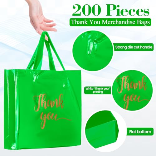 Teling 200 Pcs Thank You Shopping Bags with Handle,Green by Teling - Used condition - Image 2