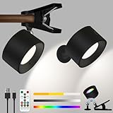Adetu LED Wall Lights with Remote, RGB Rechargeable Wall Mounted Sconces, 3 Color Temperatures & Dimmable, Battery Powered Lights, Magnetic 360° Rotation Cordless Wall Light for Bedroom (1 Pack)