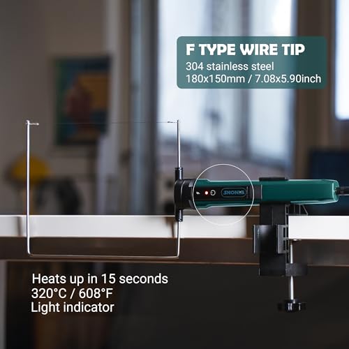 WINONS Styroporschneider Heißdrahtschneider mit Temperaturregler, WFC0010 Styropor Schneider mit 450 °C max Temp. und Breitere Schneidezone, Heißschneider mit Deutschen Standards (15er-Set)
