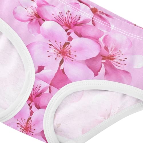 Durable Toddler Underwear Custom 2t Cotton Girl Panties Cute Pink Cherry Blossom Flowers Kids Briefs Undies4