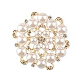 Lotsdonxia Rose Gold flower Brooch Pin for Women – 5.2cm Elegant Alloy Crystal Corsage Jewellery for Bridal Wedding Party Gifts