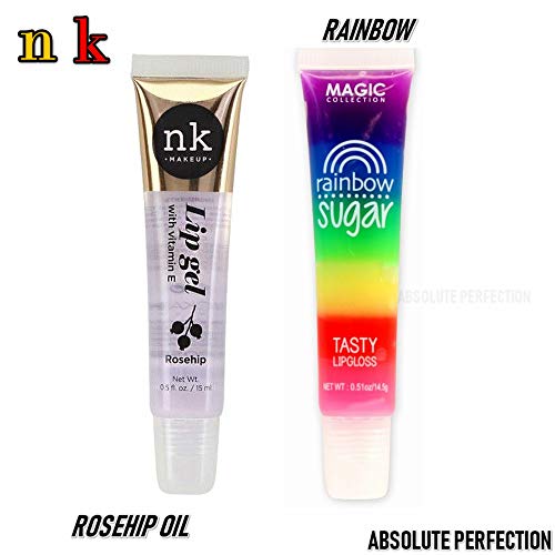 Nicka K New York Set Of 2 Lightweight Heals & Soothes Chapped Lips - Lip Gloss Gel Set Of 2 - Argan Oil - Rainbow #TOP3