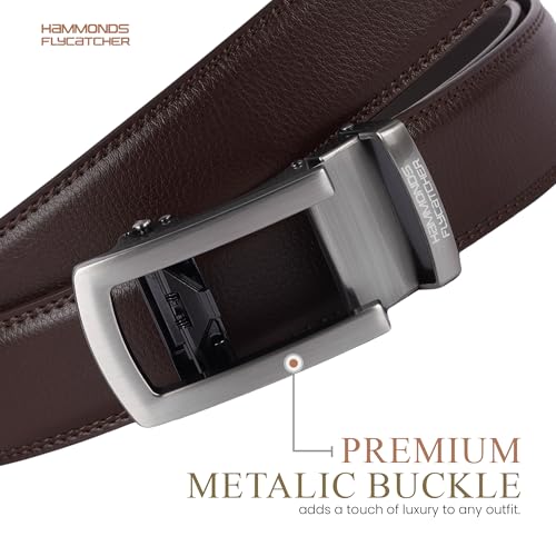 Image of HAMMONDS FLYCATCHER Genuine Leather Belt for Men - Perfect for Formal and Casual Wear - Adjustable Waistband up to 46 Inches - Autolock Belt for Formal and Casual Wear