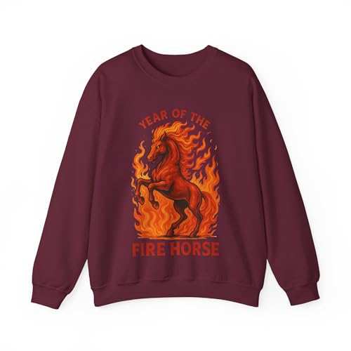 Year of the Fire Horse Sweatshirt, Fiery Zodiac Art Motivational