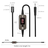 Hoembpn 100W USB-C PD do DC Adapterkabel 5A (5V/9V/12V/15V/20V Regulowane) z wtyczką 5,5×2,1mm + 10 adapterów DC, do laptopa, routera, monitora, kamery (1M kabel nylonowy)