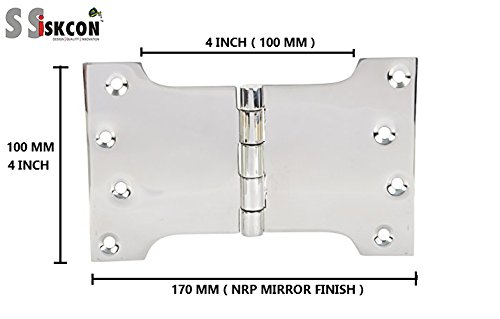 Ssiskcon Parliament Door Hinge Wide Throw Expandable Swing Clear Reversible Interior Exterior Nrp Mirror Polished 32 Stainless Steel 4 Inch X 4 Inch X 6 Inch With 8 Self Drilling Screws (Pack Of 2) #TOP1