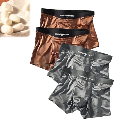 Silk Underwear for Men, Elegant Silk Men's Ice Silky Underwear Mulberry, Seamless Comfort, Ultra-Thin Stretc