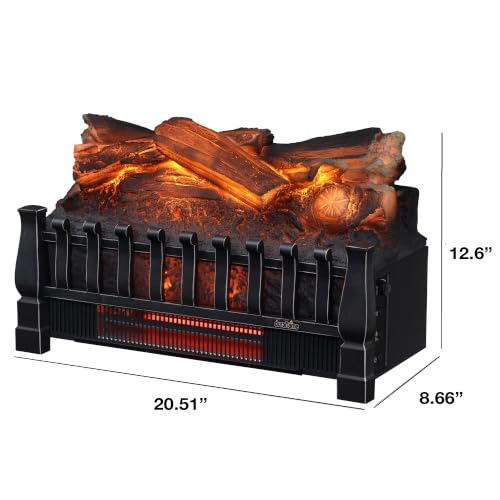 Image of duraflame Electric Log Set 1,000 Sq Ft Heater, Faux Logs Insert with Infrared Flames for Existing Fireplaces, Remote Control Included