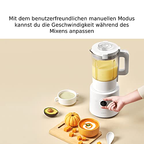 Xiaomi Smart Blender Standmixer mit Aufheizfunktion & optionaler iOS-Android App-Steuerung (Kalt- Warmmodus,1,6 Liter Füllmenge,1000 Watt,9 Geschwindigkeitsstufen,8 Klingen,OLED-Display-Knopf),Weiß – Bild 6