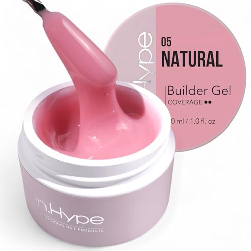 IN.HYPE UV/LED Professional Hard/Builder Gel for Nail Extension/Strengthening/Overlays File Off (Natural #5)