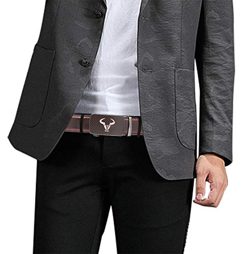 BULLIANT Cintura Uomo In Pelle Con Cricchetto, 2 Pezzi, Fibbia Automatica Regolabile, 35mm