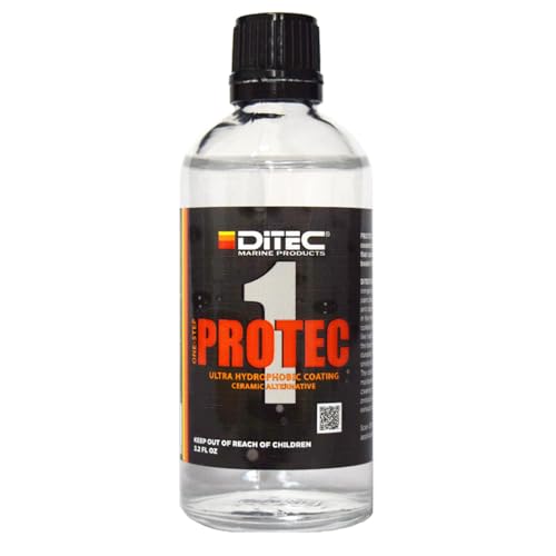 DITEC Marine PROTEC 1 Resin Coating for Paint and Gelcoat - Boat or Car Ceramic/Wax/Sealant Alternative (3.2 oz (100 ml))