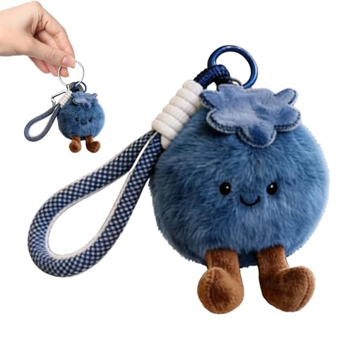 Genérico Llavero Colgante | Colgante De Llavero Con Arándano De Peluche Suave, De Bolso,Para Hombres Niños Niñas Adolescentes Adultos Esposa Novia Interior Exterior Ocio Compras Viajes Escuela