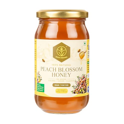 Image of Shiva Organic Peach blossom Honey - 500g | 100% Raw and Pure | Natural and Original | No Added Sugar | Unprocessed Honey