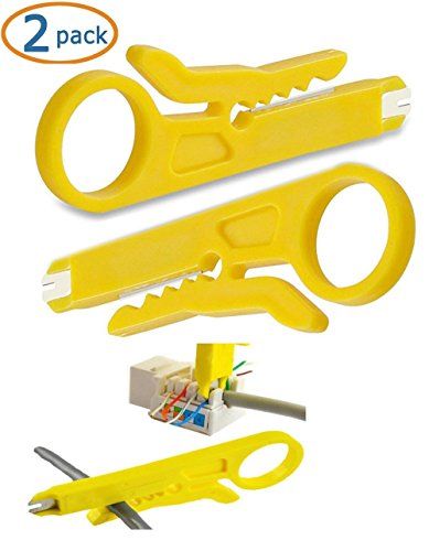 (2In1) Mini Wire Stripper Crimper Pliers Crimping Tool Cable Stripping Wire Cutter Punch Down Cutter For Rj45 Cat5 Network Wire Cable,Data Telephone Cable,Computer Utp Cable (2-Pack,Wire Stripping) #TOP1