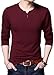 Produktbild AIYINO Henley Herren-T-Shirt, schmale Passform, langärmelig, modisch Gr. XXL, Long Sleeve Wine Red