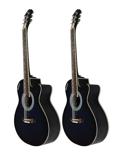 Image of Acoustic Guitar Starter Kit, 38-inch Guitar, Gig Bag, Strings, Picks,Dark Blue