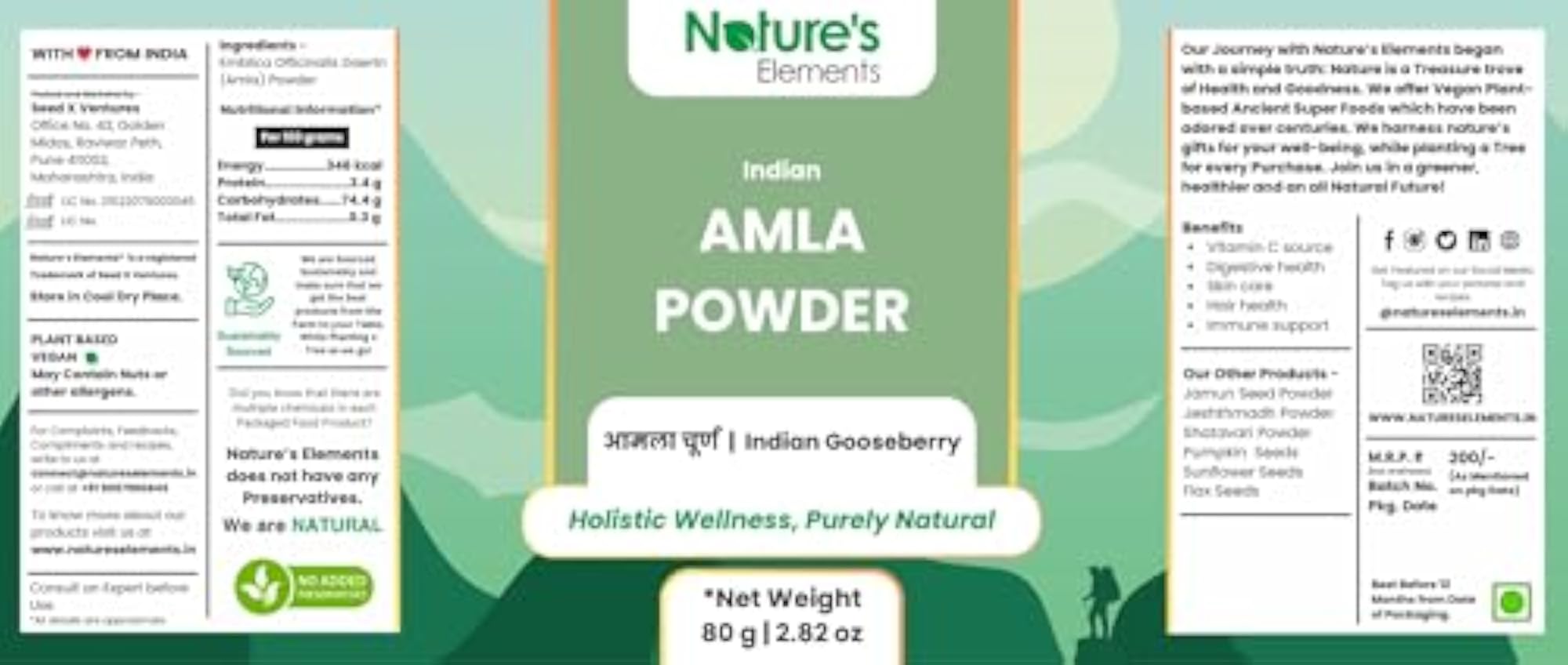 Nature's Elements Amla Powder, 100% Pure Herbal