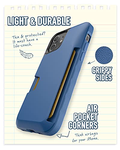 Image of Smartish iPhone 12 /12 Pro Wallet Case - Wallet Slayer Vol. 1 [Slim + Protective] Credit Card Holder (Silk) - Blues on The Green
