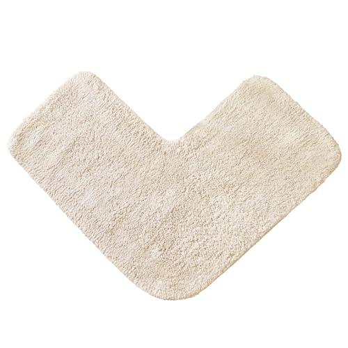 Tapis de douche d'angle incurvé 80x80 antidérapant Funvalley camel - 8