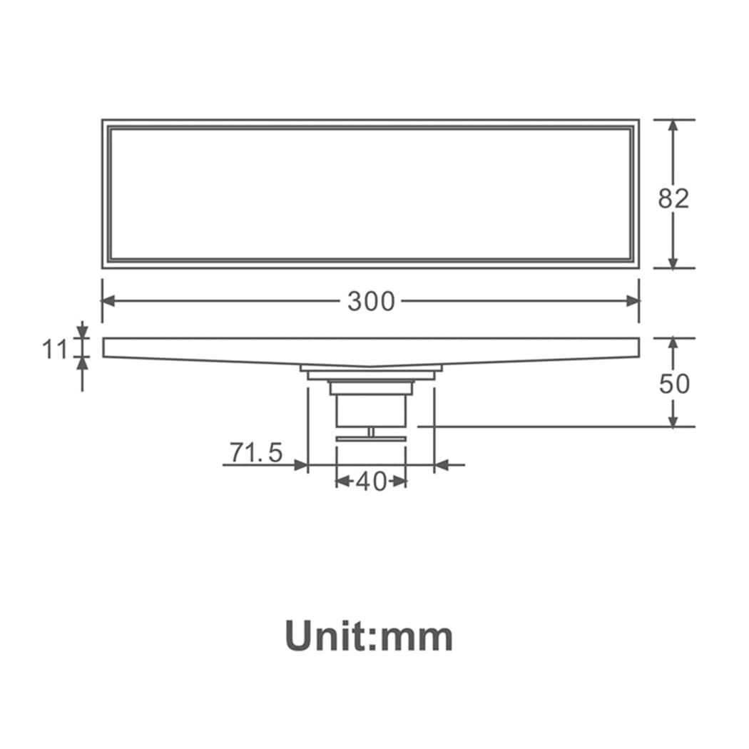Desagüe de Ducha Lineal, desagüe Rectangular de latón y Bronce para Suelo de Ducha, desagüe Lineal de 12 Pulgadas con Rejilla extraíble.