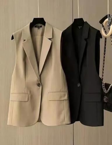 IDEALSANXUN Womens Vest Casual Lightweight One Button Sleeveless Blazer Jackets Vest Tops4