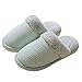 Patines mujer terciopelo invierno mujer pisos esponja antideslizante casa zapatos forro interior zapatillas para viajes, hotel, casa, interior, spa, impermeables, Verde, 35/36 EU