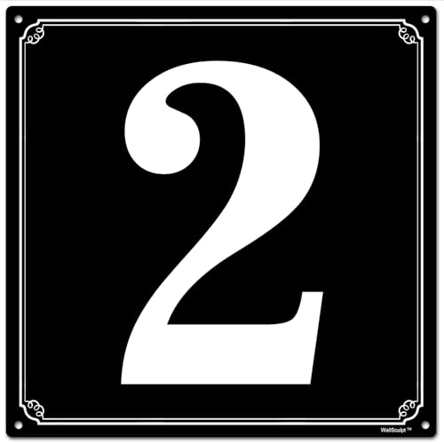8x8 inch Metal Number Sign 2, Parking Spot Aluminum Signs,