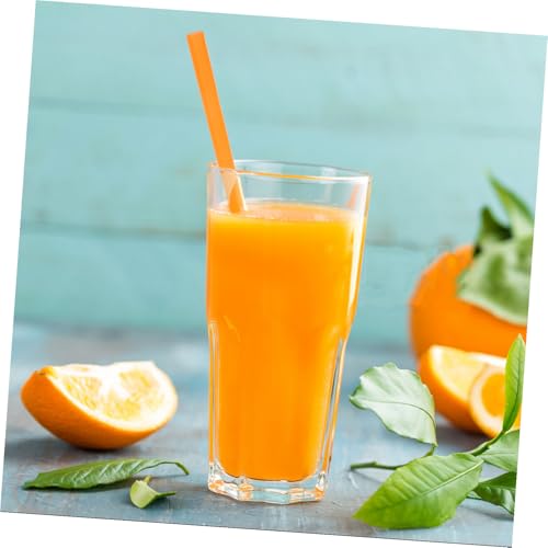 CHILDWEET 100 pitillos gruesos de plástico naranja miniatura 5