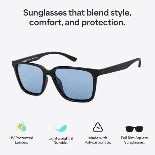 Image of VINCENT CHASE EYEWEAR By Lenskart | Full Rim Sqaure Branded And Stylish Rectangle Sunglasses | Polarized And 100% UV Protected | Men & Women's | VC S11167