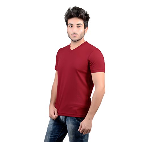 Image of Stylish Regular Fit Plain Men's V-Neck Half Sleeve T-Shirt
