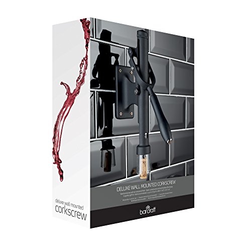 BarCraft Deluxe metalen wandgemonteerde kurkentrekker flesopener, 31,5 x 6,5 x 26 cm (12,5" x 2,5" x 10,5") - zwart - Afbeelding 7