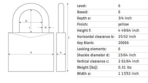Image of Lockout Padlock, KA, Yellow, 1 /4 in. Dia.