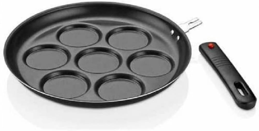 7 Hole Pancake Frying Pan Emotion Small Egg Meatball Dumpling Removable Handle Dough Crepe Mould Set