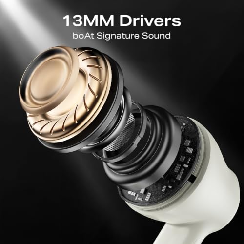 Image of boAt Airdopes 131 Gen 2, 13mm Drivers, 70H Battery, ENx Tech, Beast Mode 45 ms Low Latency, ASAP Charge, Bluetooth Earbuds, TWS Ear Buds Wireless Earphones with mic (Cream White)
