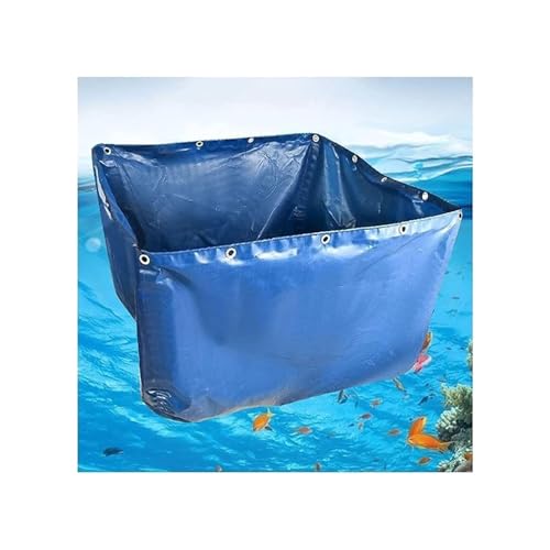 Genérico Estanque para Peces de Lona de PVC Resistente de 0,45 mm con válvula de Drenaje - Piscina elevada para almacenar Agua para koi, Peces Dorados y Plantas acuáticas (2 x 4 x 1 m)